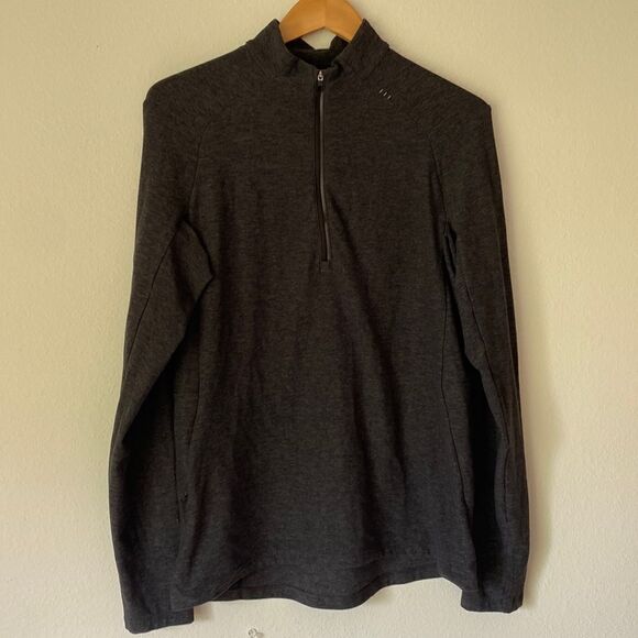 Lululemon men’s sz M 1/2 zip pullover long sleeve dark grey great condition - Picture 1 of 6